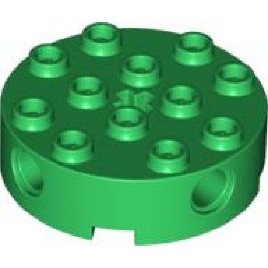 Brick, Round 4 x 4 with 4 Side Pin Holes and Center Axle Hole