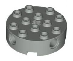Brick, Round 4 x 4 with 4 Side Pin Holes and Center Axle Hole