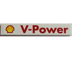 Tile 1 x 6 with Shell Logo and Red 'V-Power' Large Pattern (Sticker) - Set 8157