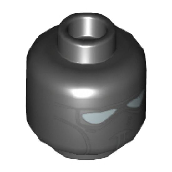 Minifigure, Head Alien with Face Mask with Silver Goggles Pattern (SW V-wing Pilot) - Hollow Stud