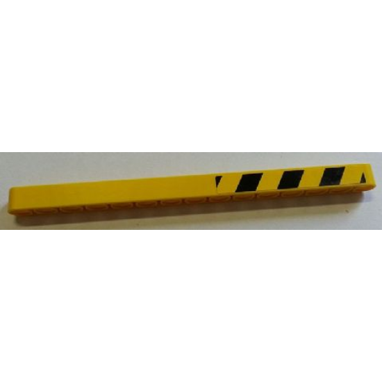 Technic, Liftarm 1 x 15 Thick with Black and Yellow Danger Stripes Pattern Model Left Side (Sticker) - Set 8258