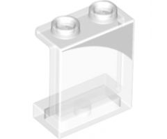 Panel 1 x 2 x 2 with Side Supports - Hollow Studs with White Curved Corner Pattern Model Left Side