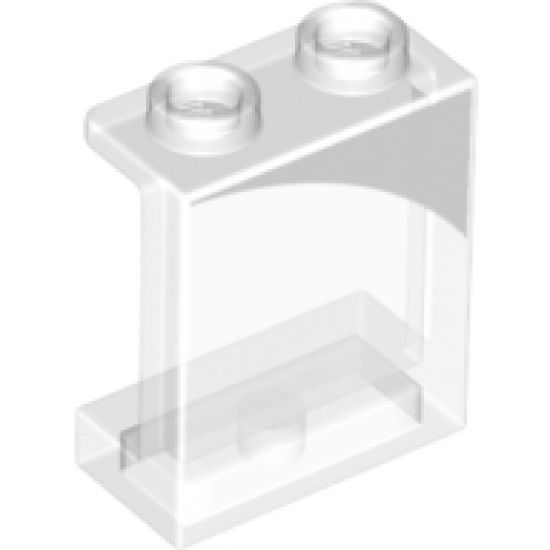 Panel 1 x 2 x 2 with Side Supports - Hollow Studs with White Curved Corner Pattern Model Left Side