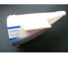Aircraft Fuselage Curved Aft Section with Light Bluish Gray Base with Dark Bluish Gray and Blue Stripes and Access Panel Pattern (Stickers) - Set 7893