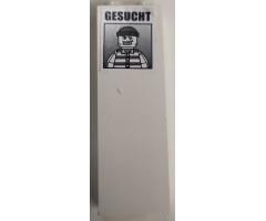 Brick 1 x 2 x 5 with 'GESUCHT' and Minifigure with Shirt with Stripes Pattern (Sticker) - Set 7237