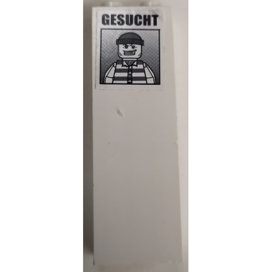 Brick 1 x 2 x 5 with 'GESUCHT' and Minifigure with Shirt with Stripes Pattern (Sticker) - Set 7237