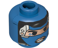 Minifigure, Head Alien with Robot Female, Lips Pattern - Blocked Open Stud