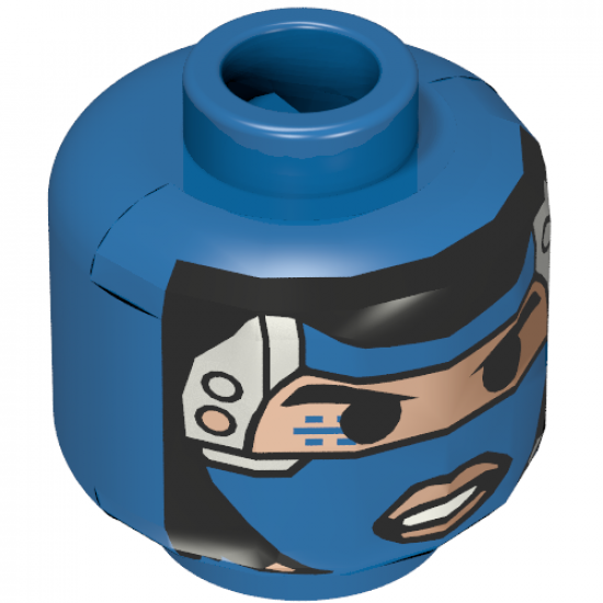 Minifigure, Head Alien with Robot Female, Lips Pattern - Blocked Open Stud