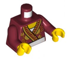 Torso Robe with Ornate Gold Trim, Crabs and White Apron Pattern / Dark Red Arms / Yellow Hands