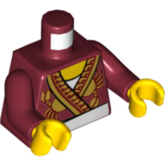 Torso Robe with Ornate Gold Trim, Crabs and White Apron Pattern / Dark Red Arms / Yellow Hands