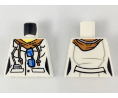 Torso Lab Coat Female with Dark Orange Hoodie and Sunglasses Pattern