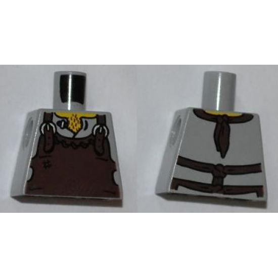 Torso Dark Brown Apron with Silver Buckles Pattern