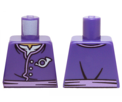 Torso Ninjago Jacket with Three White Buttons, Medium Lavender Belt, White Undershirt and Mail Horn Symbol Pattern