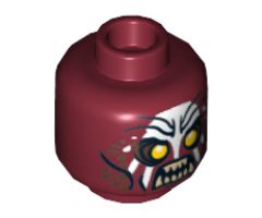 Minifigure, Head Dual Sided LotR Uruk-hai Scowling / Handprint Pattern - Hollow Stud