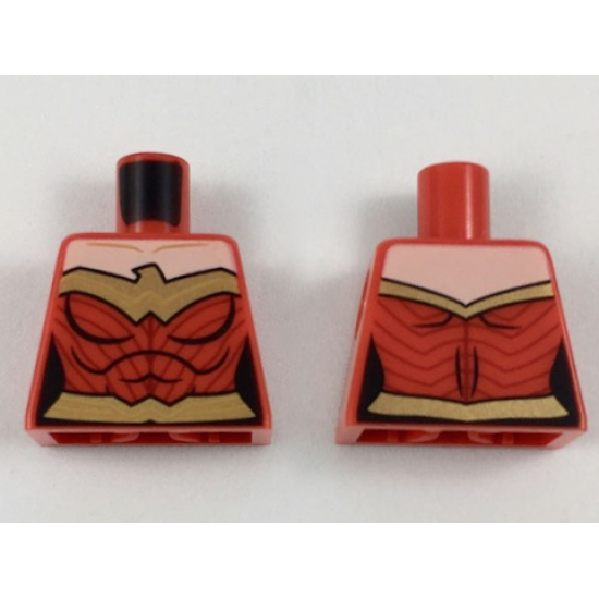 Torso Female Outline and Gold Trim and Belt, Eagle Trim Pattern (Wonder Woman)