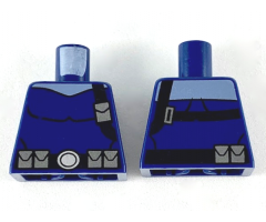Torso Spider-Man Black Shoulder Strap and Belt with Silver Pouches on Front and Back Pattern (Nick Fury)