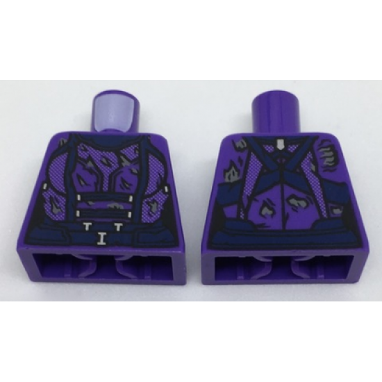 Torso Female Damaged Armor, Dark Blue Belt Pattern