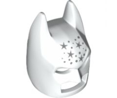 Minifigure, Headgear Mask Batman Cowl (Angular Ears, Pronounced Brow) with Silver Stars and Dots Pattern
