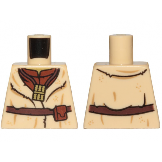 Torso SW Layered Shirt Yoda, Reddish Brown Undershirt, Dark Brown Belt and Pan Flute Pattern
