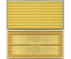 Brick 10 x 20 with Bottom Tubes in single row around edge, with '+' Cross Support