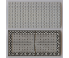 Brick 10 x 20 with Bottom Tubes in single row around edge, with '+' Cross Support