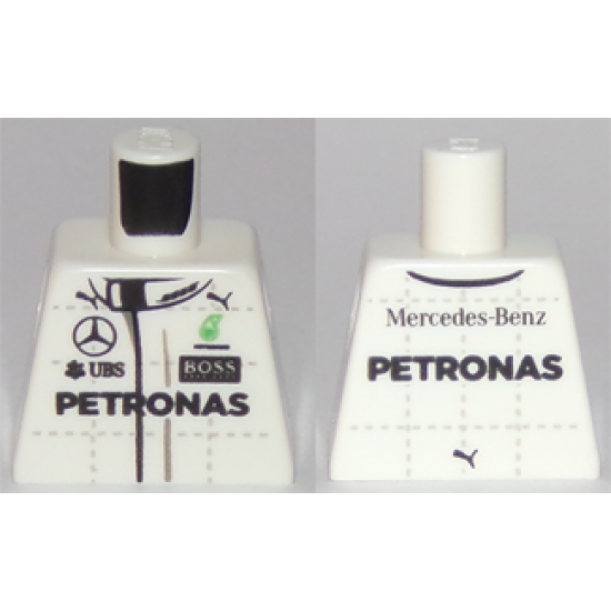 Torso Race Suit with Boss, Mercedes-Benz, Petronas, Puma and UBS Logos, Front and Back Pattern