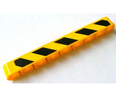 Technic, Liftarm 1 x 9 Thick with Black and Yellow Danger Stripes Pattern Model Right (Sticker) - Set 8069