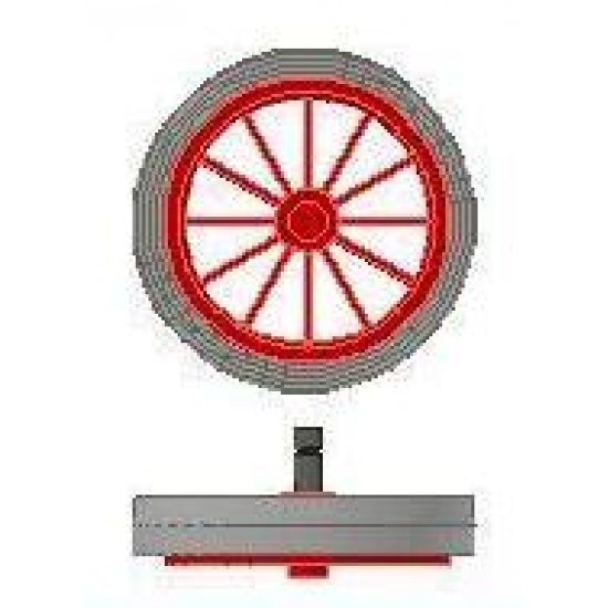 Wheel & Tire Assembly Spoked Large, with Light Gray Tire Smooth - Large (35/36)