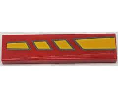 Tile 1 x 4 with Bright Light Orange and Dark Bluish Gray Tapered and Broken Lines Pattern Model Left Side (Sticker) - Set 10200