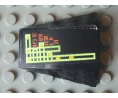 Wedge 4 x 4 No Studs with Light Bars and Alien Characters Pattern Model Left Side (Sticker) - Set 7647
