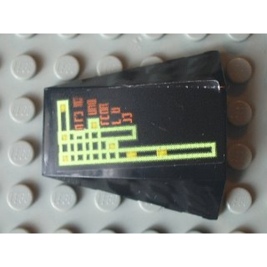 Wedge 4 x 4 No Studs with Light Bars and Alien Characters Pattern Model Left Side (Sticker) - Set 7647