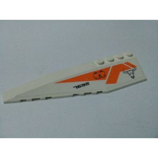Wedge 12 x 3 Left with '7692', Hatch, Bulls Head and Orange Stripes Pattern (Sticker) - Set 7692