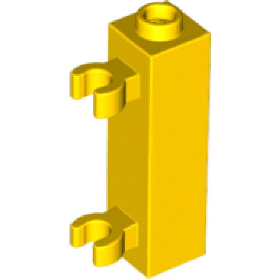 Brick, Modified 1 x 1 x 3 with 2 Clips (Vertical Grip) - Hollow Stud