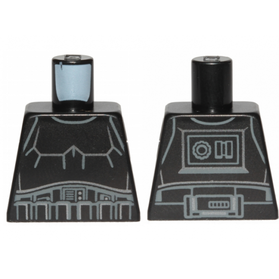 Torso SW Armor Stormtrooper, Gray and Silver Lines Detailed Armor Pattern without Shoulder Belts