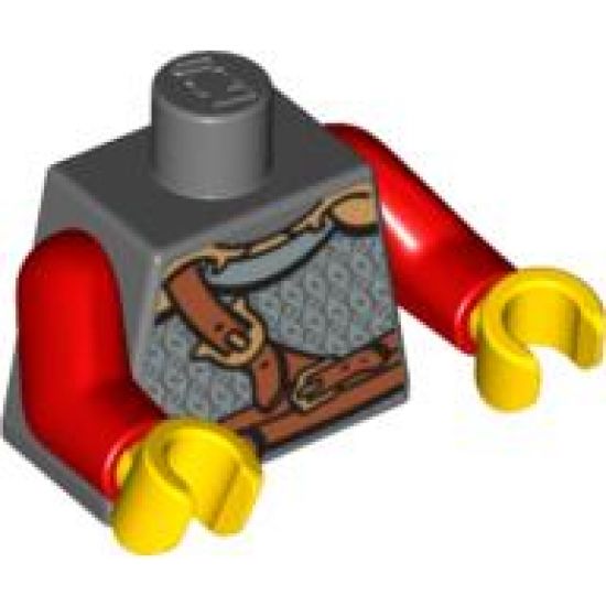Torso Castle Kingdoms Chest Strap and Belt Front and Back Pattern / Red Arms / Yellow Hands