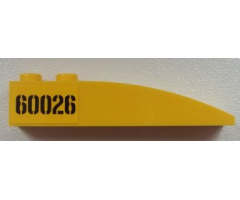 Slope, Curved 6 x 1 with Black '60026' Pattern on Right Side (Sticker) - Set 60026
