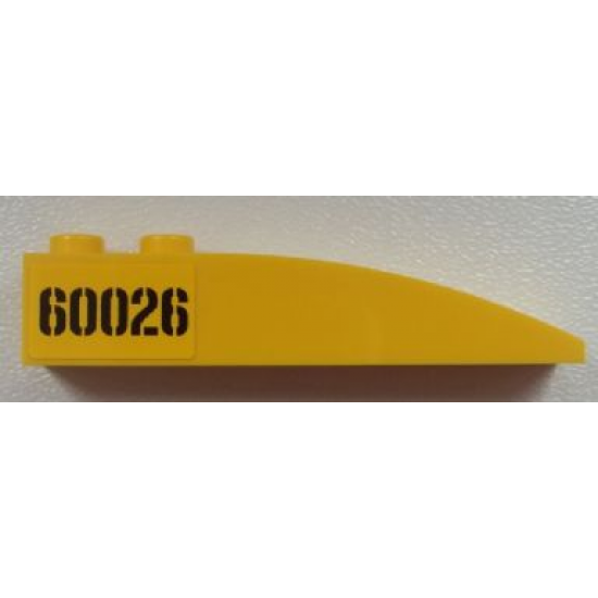 Slope, Curved 6 x 1 with Black '60026' Pattern on Right Side (Sticker) - Set 60026