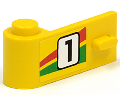 Door 1 x 3 x 1 Left with Number 1 and Red and Green Stripe Pattern (Sticker) - Set 6550
