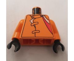Torso Racers Jacket with Straps, Red & White Stripes Pattern / Orange Arms / Black Hands