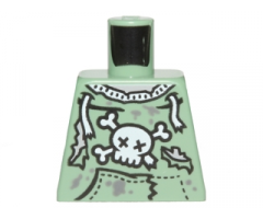 Torso Sweatshirt Tattered with Skull and Crossbones Pattern (Zombie)