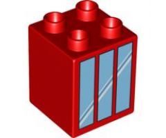Duplo, Brick 2 x 2 x 2 with Window 3 Pane Pattern (3597)