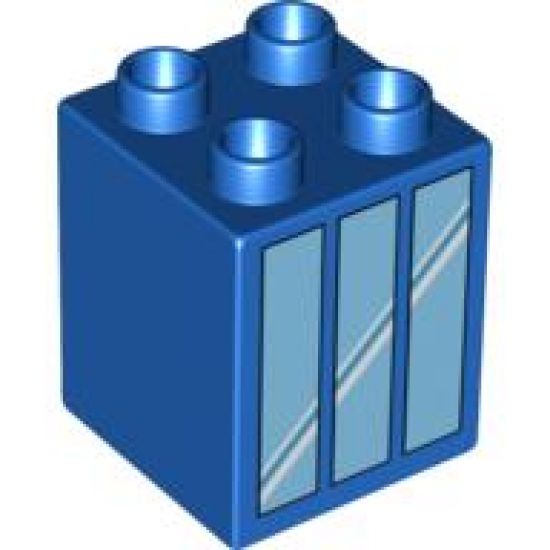 Duplo, Brick 2 x 2 x 2 with Window 3 Pane Pattern (3597)