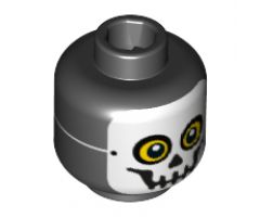 Minifigure, Head Skull Mask with Yellow Eyes and String Tied in Back Pattern - Hollow Stud