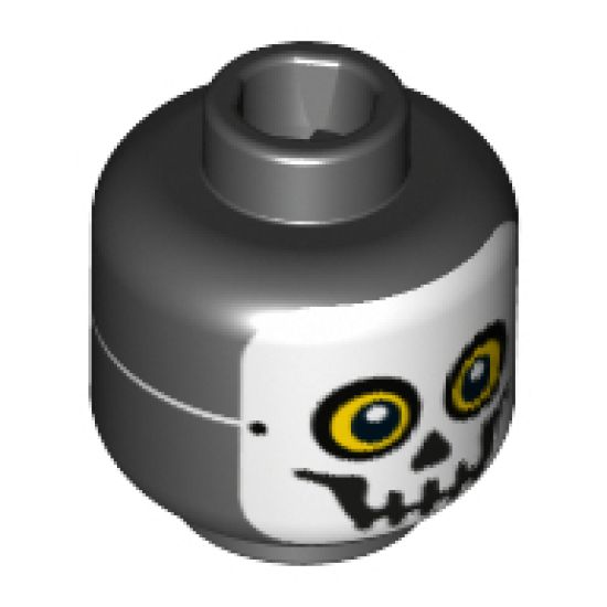 Minifigure, Head Skull Mask with Yellow Eyes and String Tied in Back Pattern - Hollow Stud