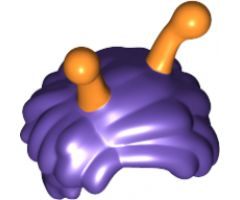 Minifigure, Hair Short with 2 Orange Antennae Pattern