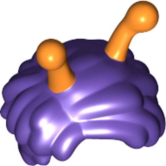 Minifigure, Hair Short with 2 Orange Antennae Pattern