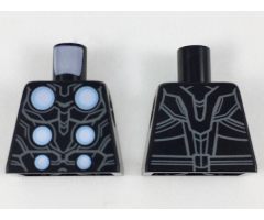 Torso Armor with 6 White Disks and Light Bluish Gray Lines Pattern