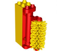 Duplo, Vehicle Car Wash Brush with Red Brush Holder and Green and Yellow Bristles