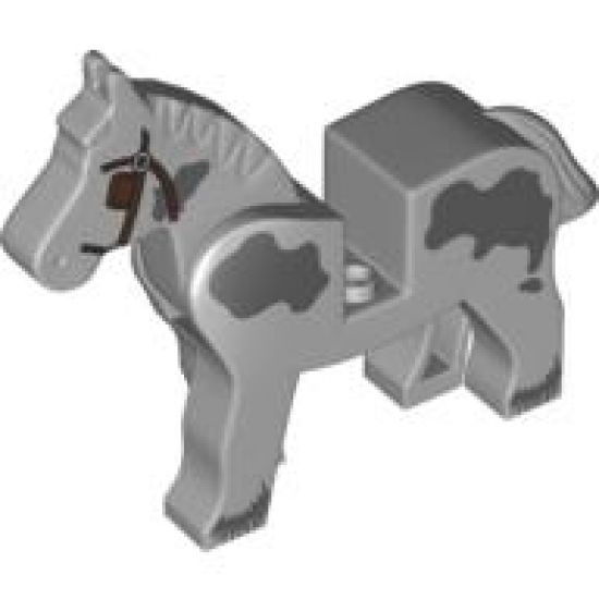 Horse with Dark Bluish Gray Spots and Covered Eyes Pattern