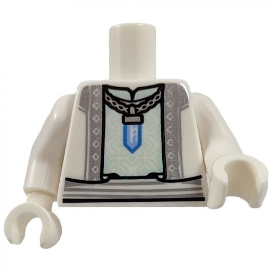 Torso Robe with Crystal Necklace Pattern (BAM) / White Arms / White Hands